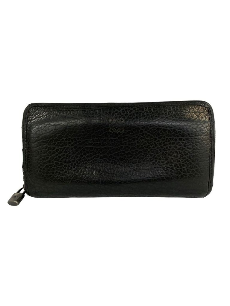 Loewe Wallet Black Zip Around Leather